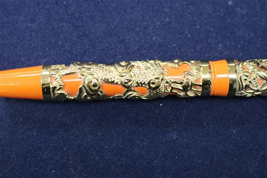 A giant ornate fountain pen 6.75in.
